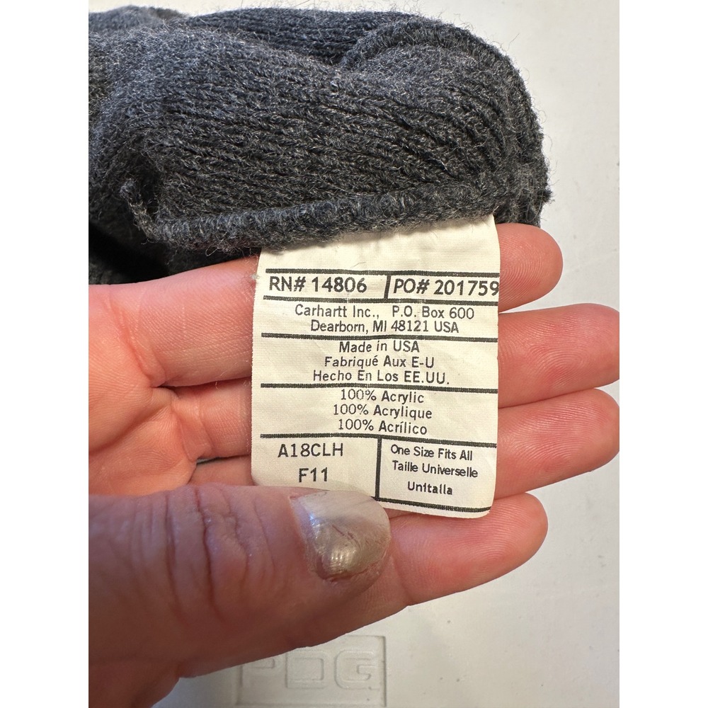 Carhartt Acrylic Watch Hat Beanie Charcoal Gray Heather Made in USA OSFA - Picture 4 of 5